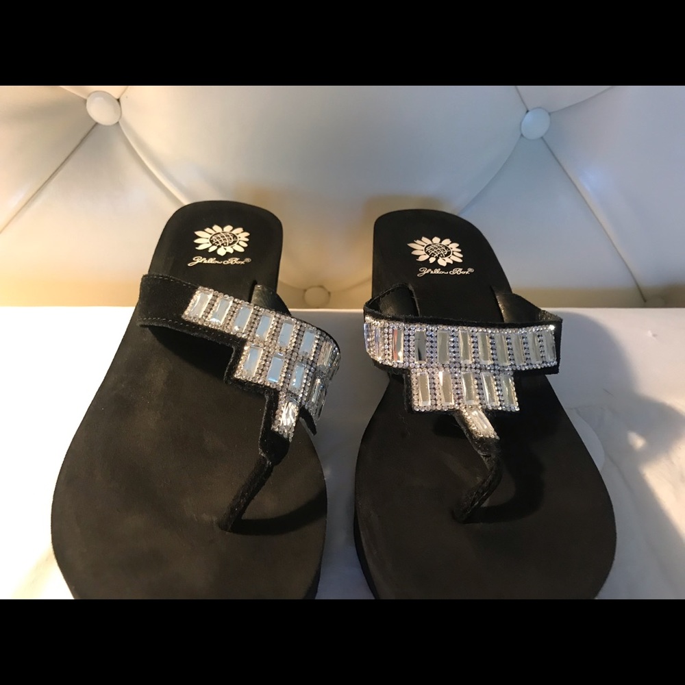 Yellow Box Rhinestone Sandals